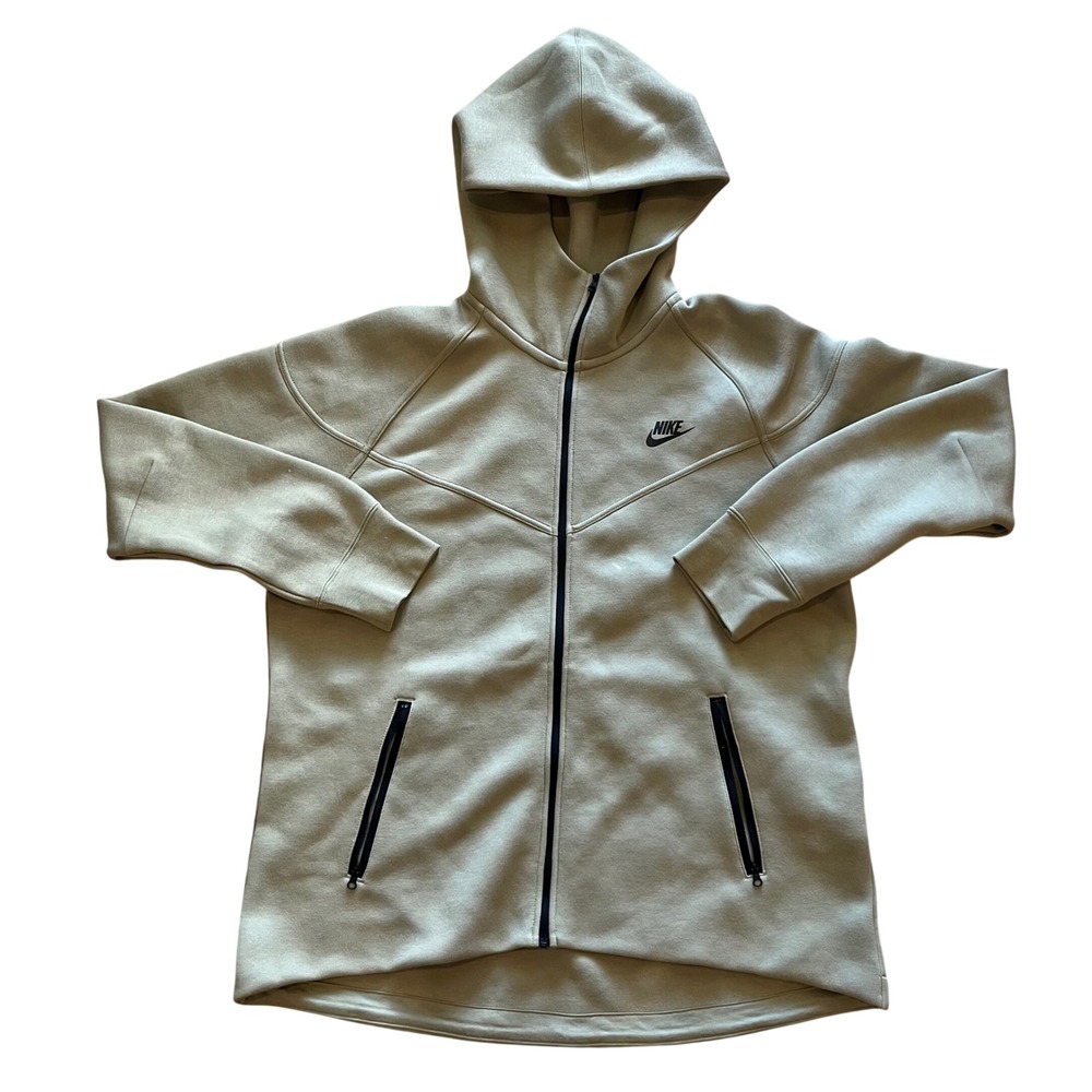 Nike Tech Fleece Windrunner Full Zip Hoodie Khaki Olive Green FB8338-276 Mens XL